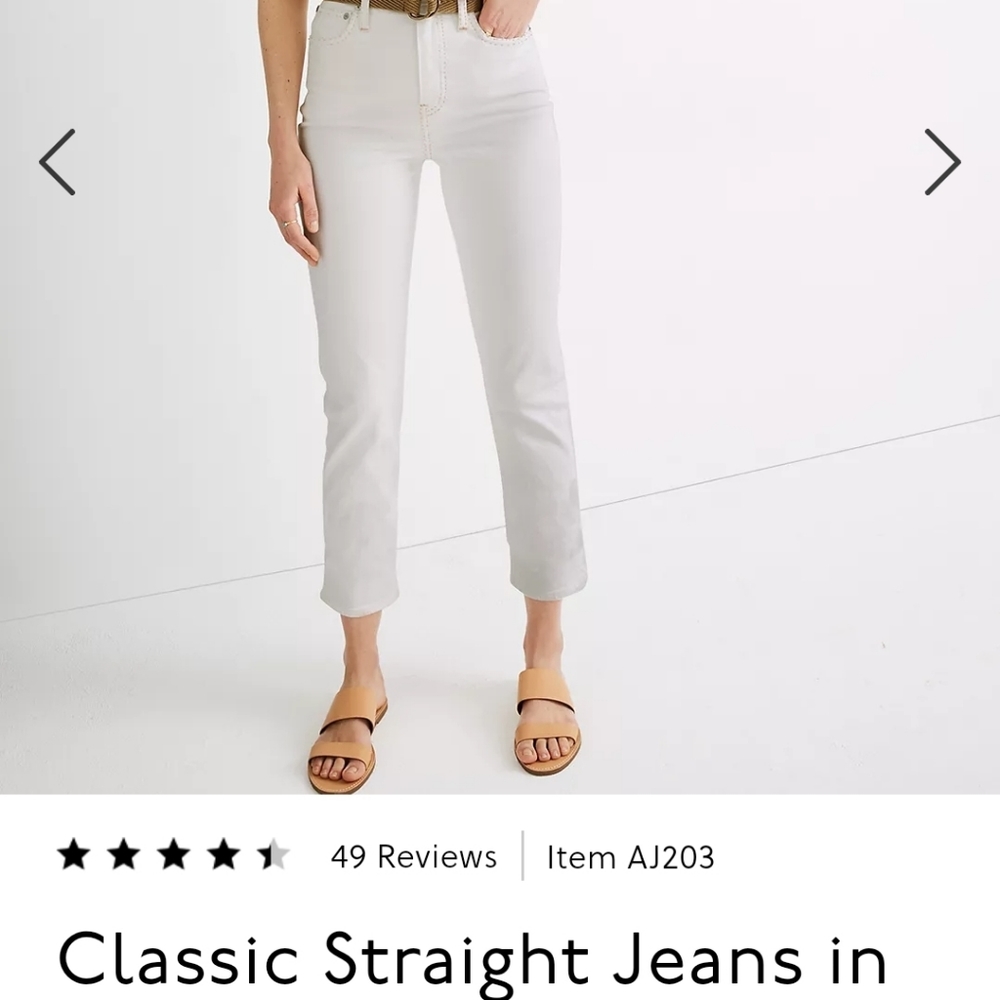 Madewell Classic Straight Jeans in Tile White